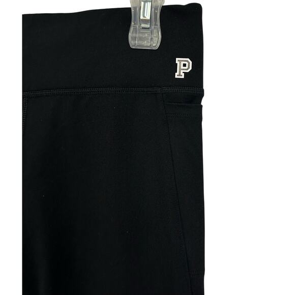 PINK Victoria's Secret Ultimate 7/8 Leggings Black White Mesh Striped Size M - Picture 5 of 10